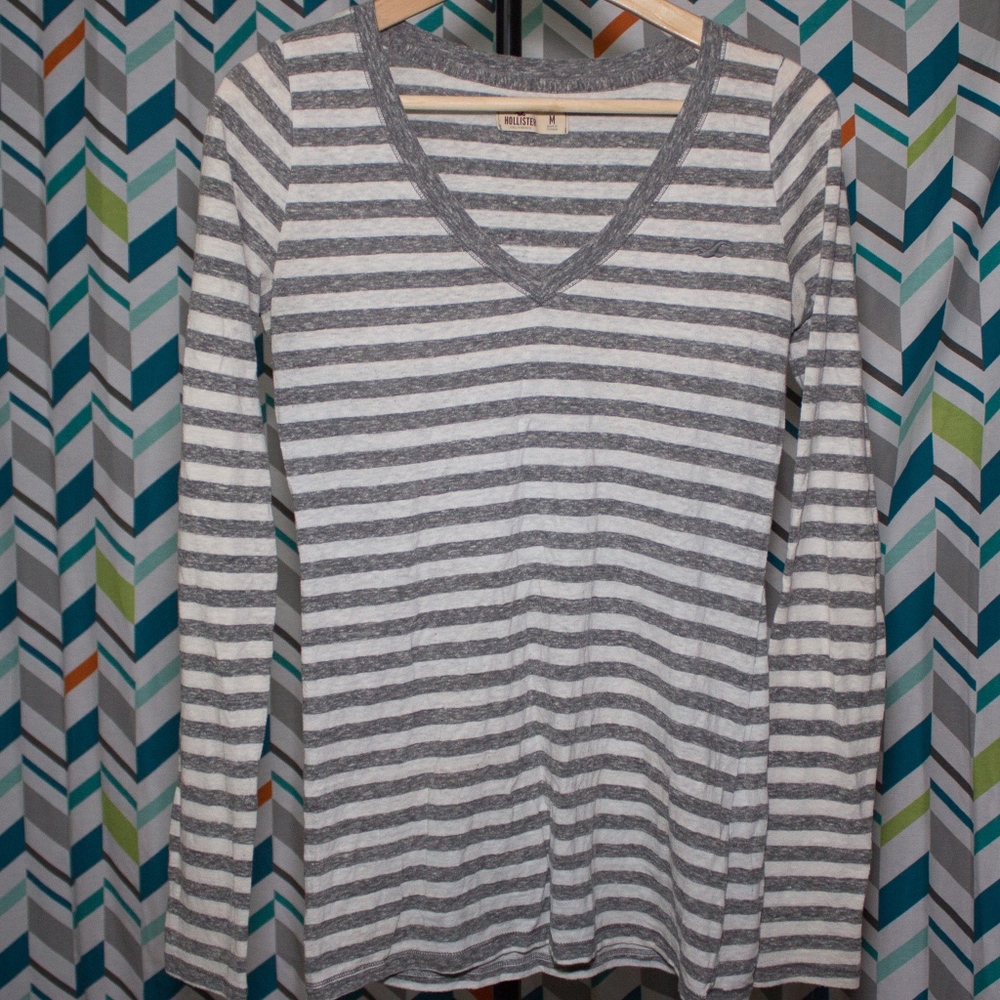 2/$10, 4/$15 Hollister Striped V-Neck Long Sleeve